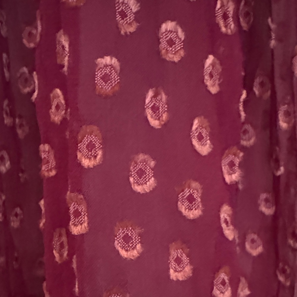 Aratta Deep Burgundy Sheer Blouse - Picture 4 of 5